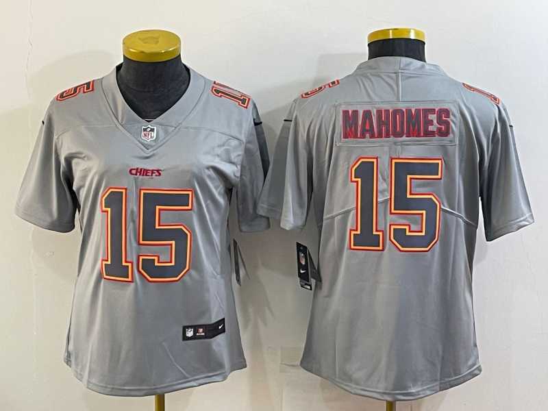 Women%27s Kansas City Chiefs #15 Patrick Mahomes Atmosphere Fashion Stitched Jersey
